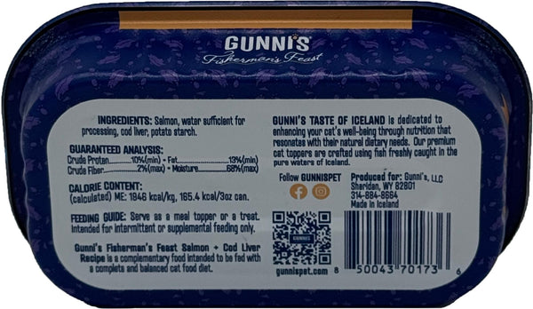 Gunni's Fisherman's Feast Garniture alimentaire pour chat au saumon et foie de morue