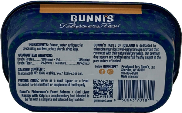 Gunni's Fisherman's Feast Garniture alimentaire pour chien au saumon et foie de morue avec varech