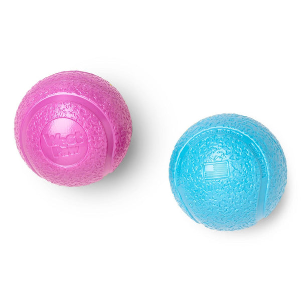 West Paw BOUNDR Ball Dog Toy, Hot Pink/Aqua, Small