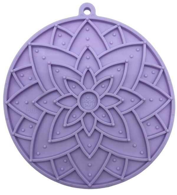 SodaPup eMat Lotus Enrichment Lick Mat with Suction Cups Dog Slow Feeder, Pastel Purple