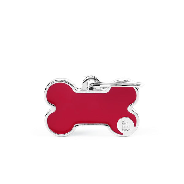 MyFamily Basic Handmade Bone Pet ID Tag, Red