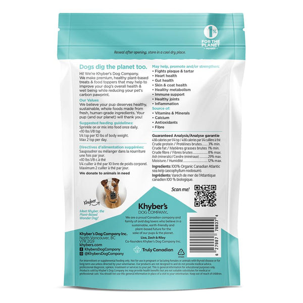Khyber's 100% Organic Canadian Atlantic Sea Kelp Prebiotic Superfood Dog Food Topper