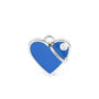 MyFamily Médaille d'identification pour animal faite main forme cœur, bleue