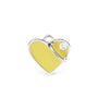 MyFamily Médaille d'identification pour animal faite main forme cœur, jaune