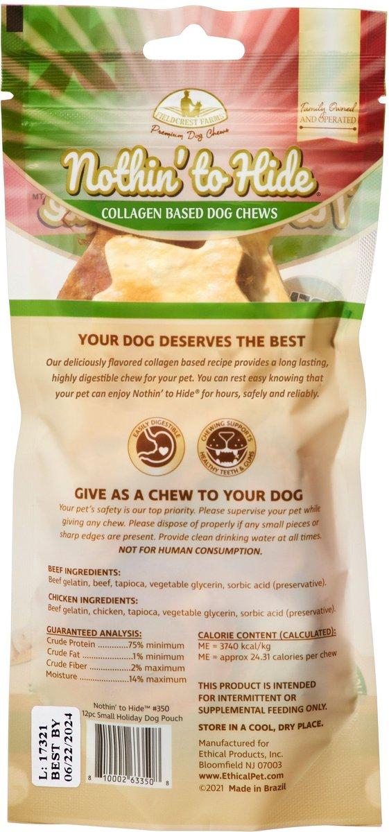 Fieldcrest Farms Nothin' to Hide Holiday Chicken & Beef Dog Treats, Small, Assorted