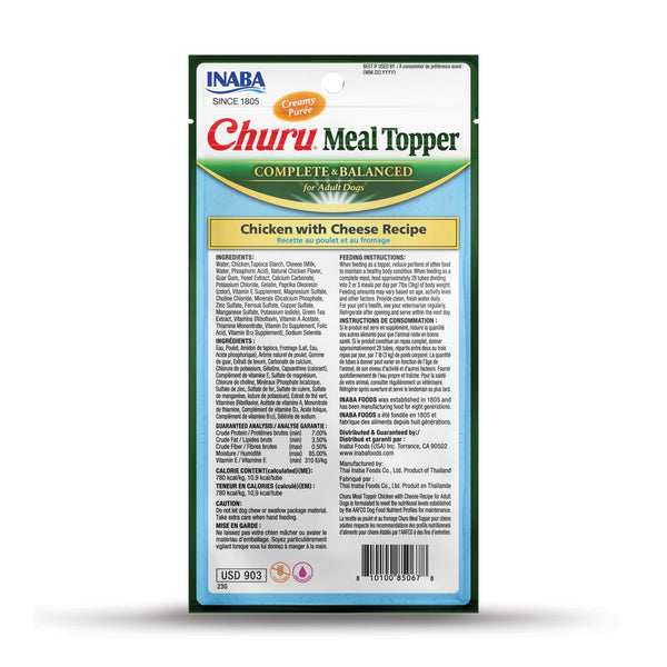 INABA Churu Meal Topper Chicken with Cheese for Dogs