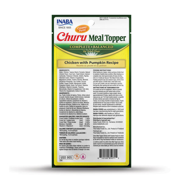 INABA Churu Meal Topper Chicken with Pumpkin for Dogs