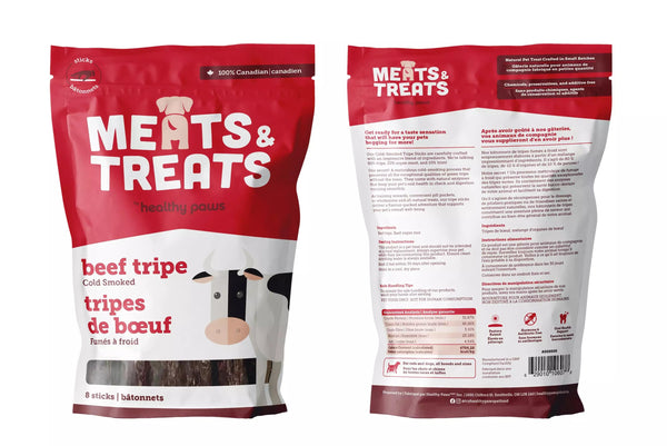 Healthy Paws Beef Tripe Sticks Cold Smoked Dog Treats