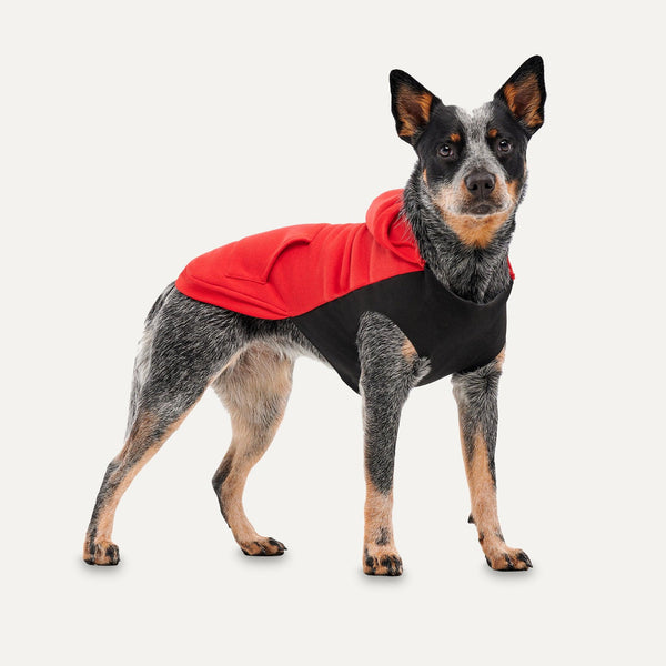 Goo-eez Kangaroo Fleece Dog Hoodie, Red