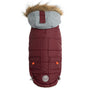 GF Pet Elasto-Fit Winter Sailor Parka Dog Coat, Burgundy