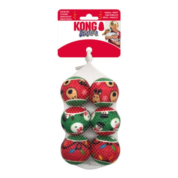 KONG Holiday SqueakAir Balls Dog Toy, Small