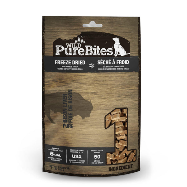 PureBites Wild Bison Liver Freeze-Dried Dog Treats