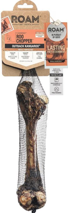 Roam Roo Chopper Outback Kangaroo Femur Bone Dog Treats, Small/Medium