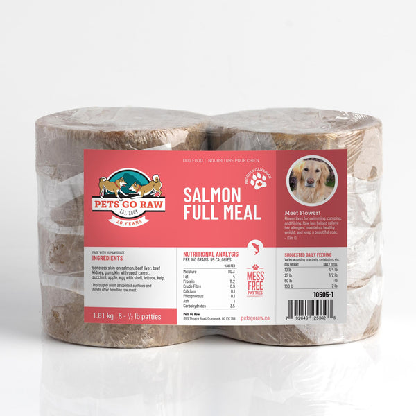 Pets Go Raw Salmon Full Meal Patties Frozen Dog Food