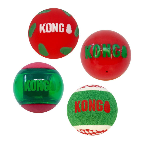 KONG Holiday Occasions Balls Dog Toy, Medium
