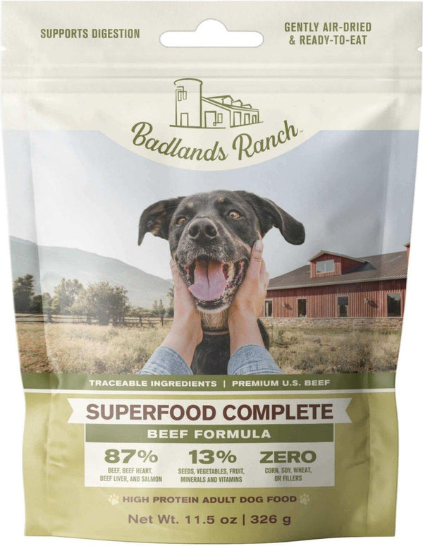 Badlands Ranch Superfood Complete Beef Gently Air-Dried Dog Food (CA)