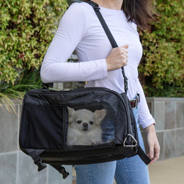 Sherpa Deluxe Guaranteed On Board Convertible Pet Carrier & Backpack, Black