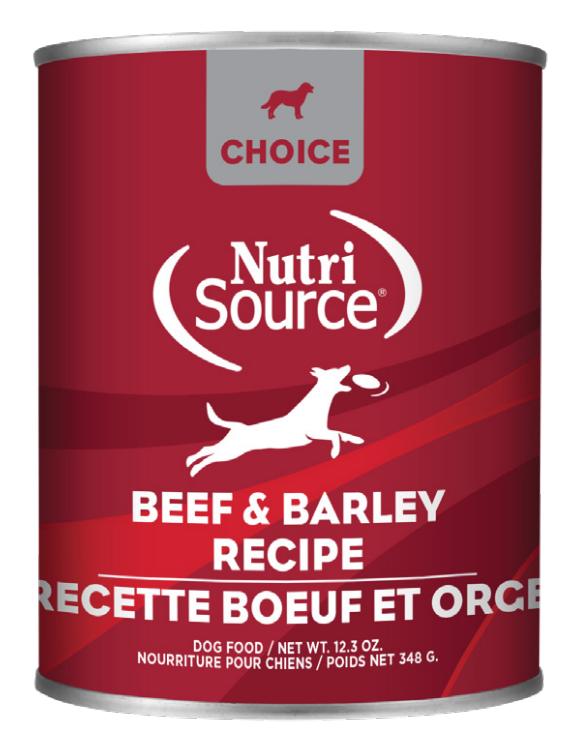 NutriSource Choice Beef & Barley Wet Dog Food Can