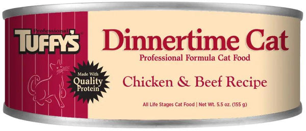 Tuffy's Pet Foods Dinnertime Chicken & Beef Wet Cat Food Can