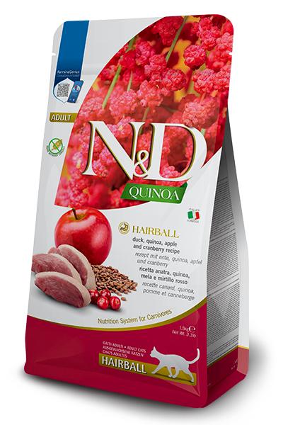Farmina N&D Quinoa Hairball Duck Dry Cat Food