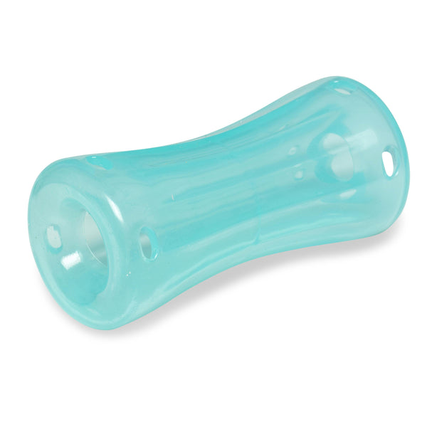 Messy Mutts Totally Pooched Stuff'n Shake Barrel Dog Toy, Teal