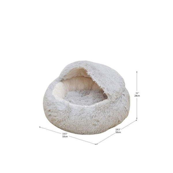 PetPals Igloo Pet Bed, Pearl Grey