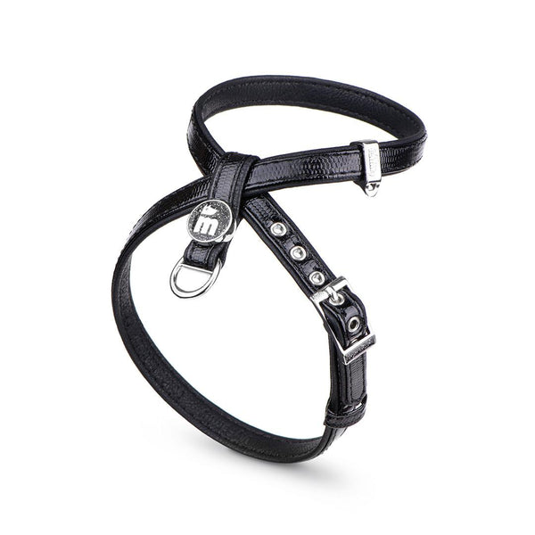 MyFamily Saint Tropez X-Harness in Synthetic Fiber for Dogs, Black