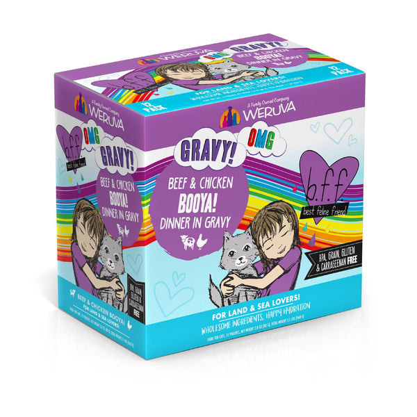 BFF OMG GRAVY Boeuf & Poulet Booya ! Dîner en Sauce Sachet de nourriture humide pour chat