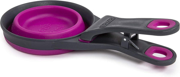 Dexas Collapsible KlipScoop Pet Food Scoop, Fuchsia