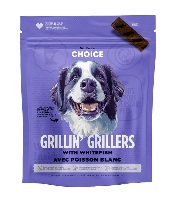 NutriSource Choice Grillin' Grillers Whitefish Dog Treats