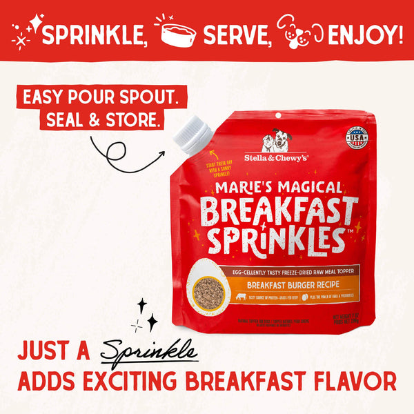 Stella & Chewy's Marie's Magical Breakfast Sprinkles Breakfast Burger Freeze-Dried Dog Food Topper