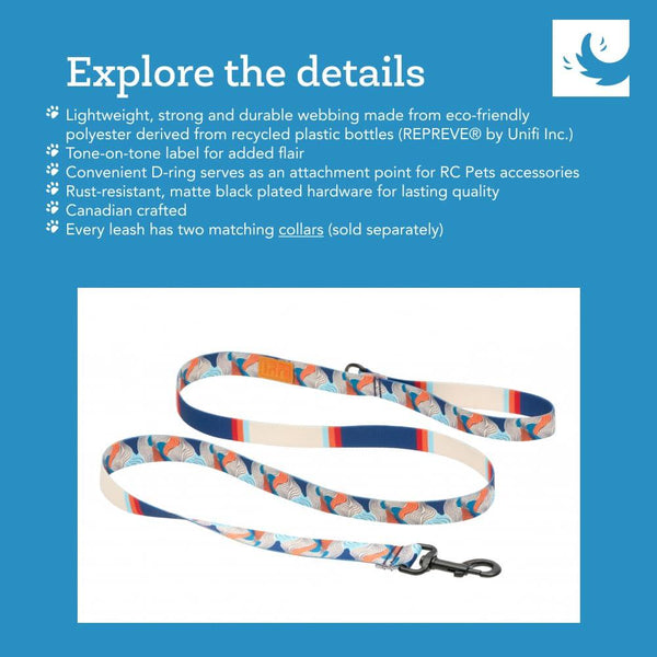 RC Pets Eco Dog Leash, Mystic Monstera/Lilac Edge