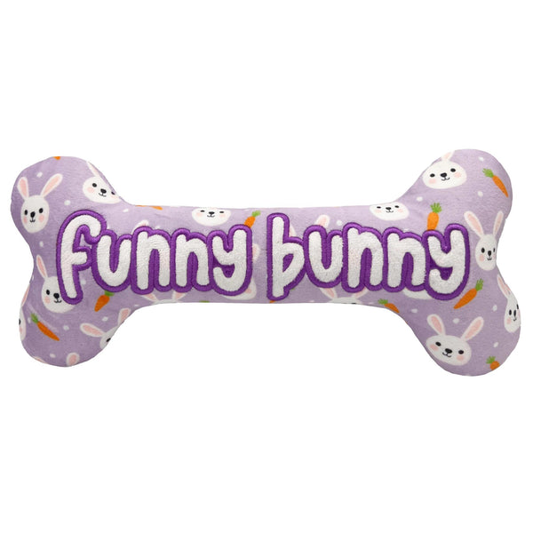 Huxley & Kent Power Plush Funny Bunny Bone Dog Toy