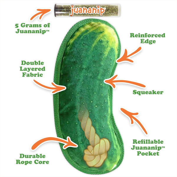 Doggijuana Tuffer Chewer Dill Pickle Refillable Juananip Dog Toy