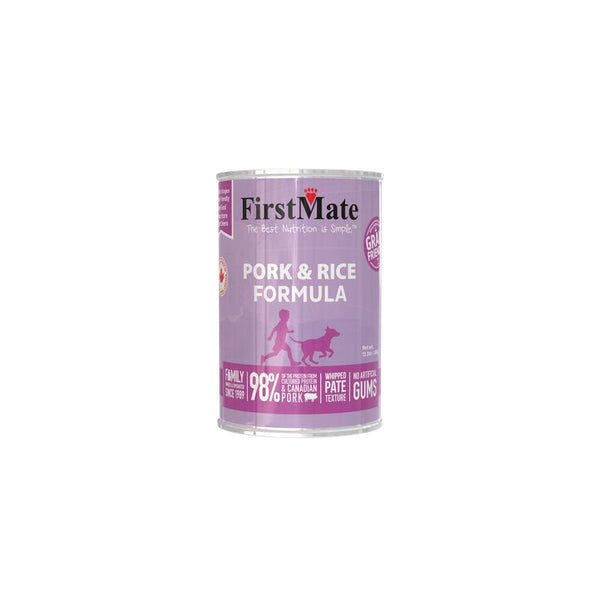 FirstMate Grain Friendly Pork & Rice Wet Dog Food Can