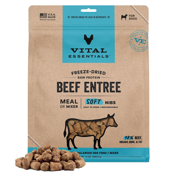 Vital Essentials Beef Entree Soft Nibs Freeze-Dried Raw Dog Food