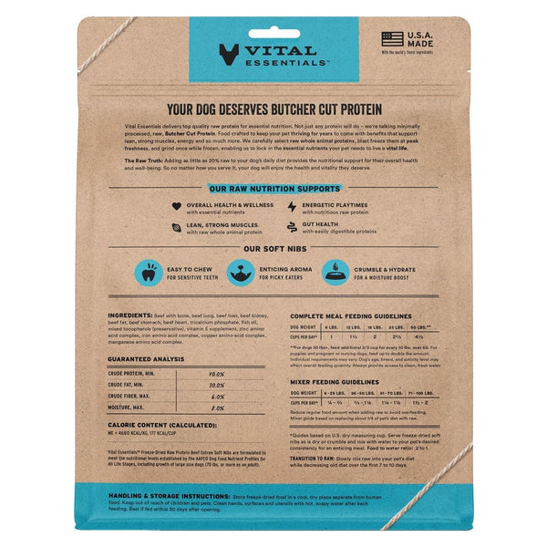 Vital Essentials Beef Entree Soft Nibs Freeze-Dried Raw Dog Food