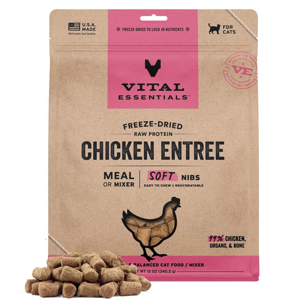 Vital Essentials Chicken Entree Soft Nibs Freeze-Dried Raw Cat Food
