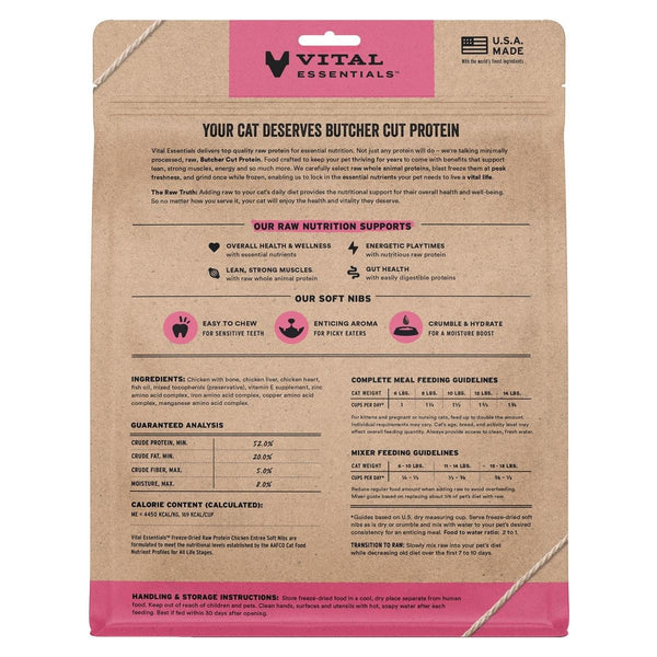 Vital Essentials Chicken Entree Soft Nibs Freeze-Dried Raw Cat Food