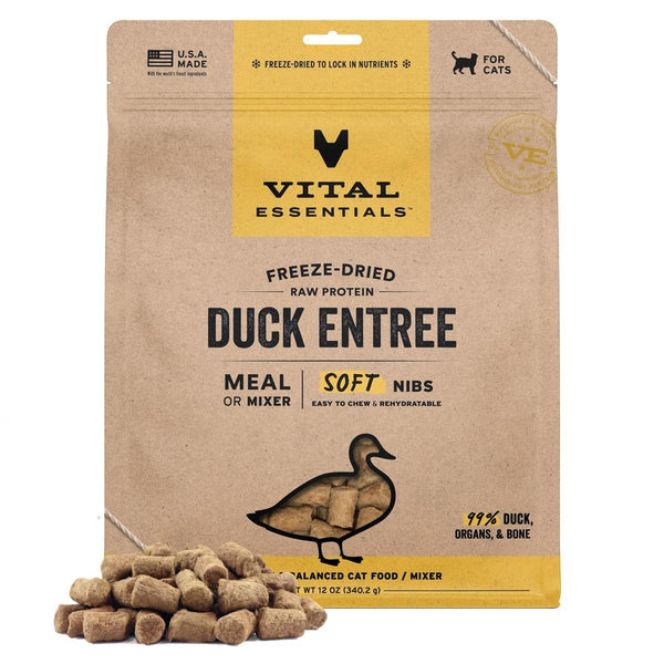 Vital Essentials Duck Entree Soft Nibs Freeze-Dried Raw Cat Food