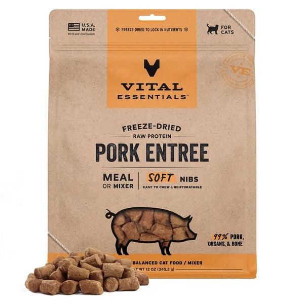 Vital Essentials Pork Entree Soft Nibs Freeze-Dried Raw Cat Food