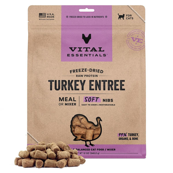 Vital Essentials Turkey Entree Soft Nibs Freeze-Dried Raw Cat Food