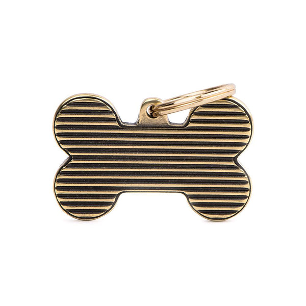 MyFamily Bronx Bone Shutter English Brass Pet ID Tag