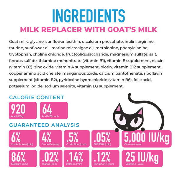 Tiki Cat Baby Milk Replacer with Goat's Milk Wet Cat Food Pouch