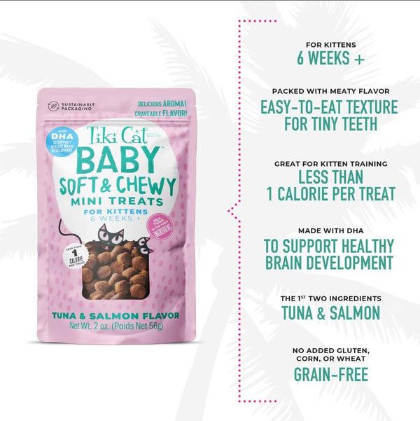 Tiki Cat Baby Tuna & Salmon Soft & Chewy Mini Cat Treats