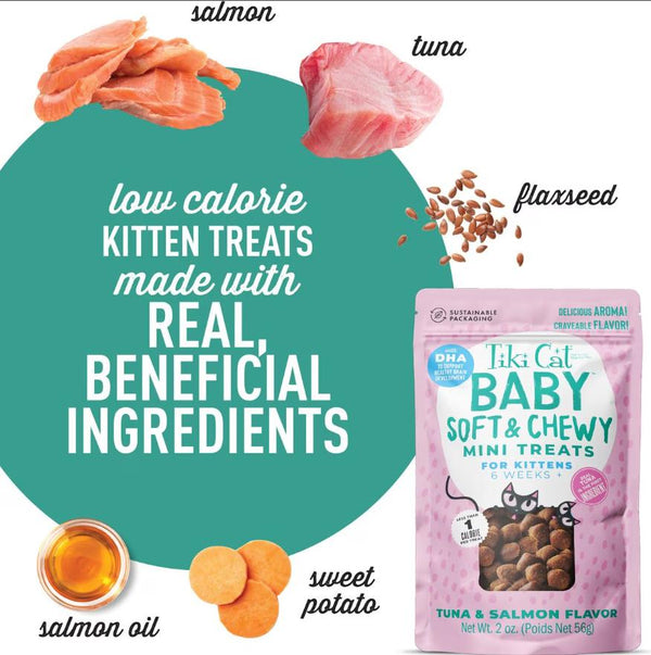 Tiki Cat Baby Tuna & Salmon Soft & Chewy Mini Cat Treats