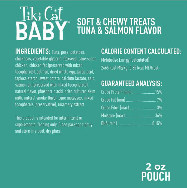 Tiki Cat Baby Tuna & Salmon Soft & Chewy Mini Cat Treats