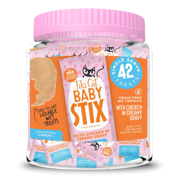 Tiki Cat Baby Stix Chicken in Creamy Gravy Cat Treats