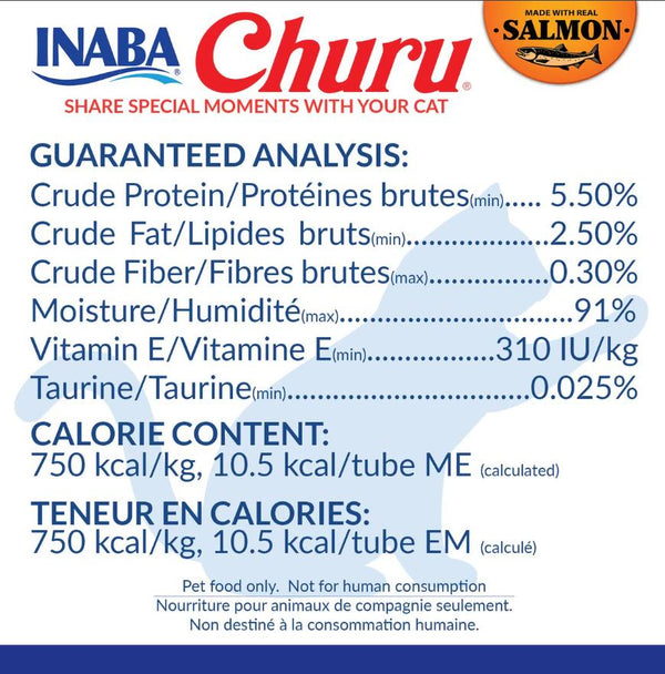 INABA Churu Salmon with Tuna Grain-Free Cat Treats, 0.5-oz