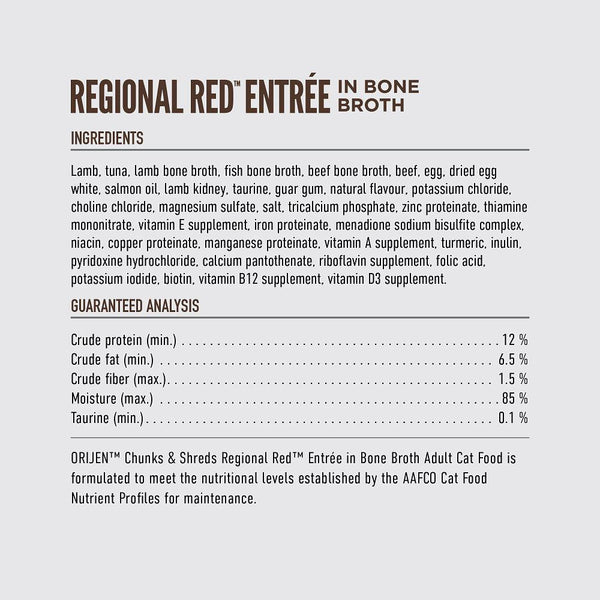 ORIJEN Chunks & Shreds Regional Red Entree Wet Cat Food Can (CA)